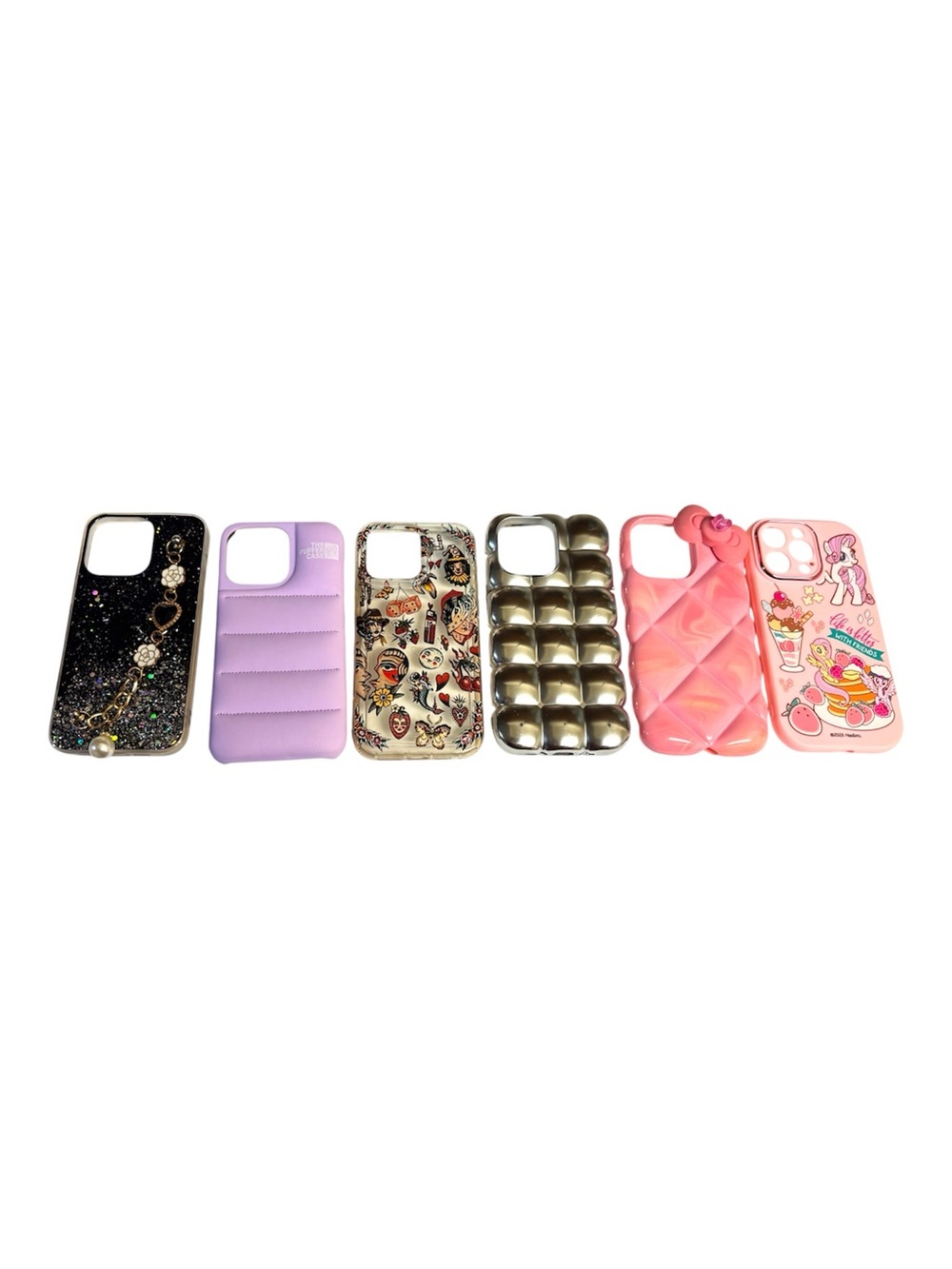 6 Pc Apple iPhone 15 Pro Max Phone Cases - Gently Used Lot Hello Kitty Hasbro